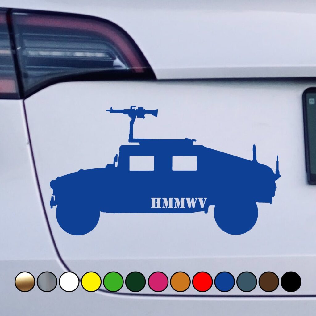 Military HMMWV Vechicle with Text logo sticker - Vinyl Decal Sticker ...