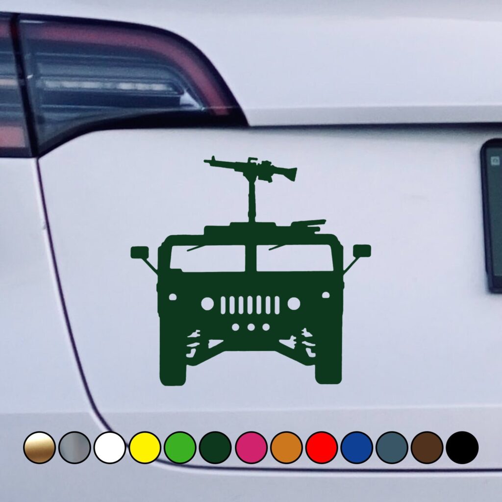 Military Humvee HMMWV Vechicle front view logo sticker – Vinyl Decal ...