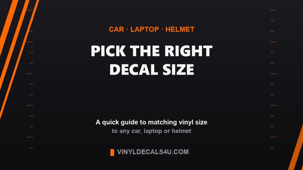 Vinyl decal sizes explained - guide for car, laptop and helmet stickers