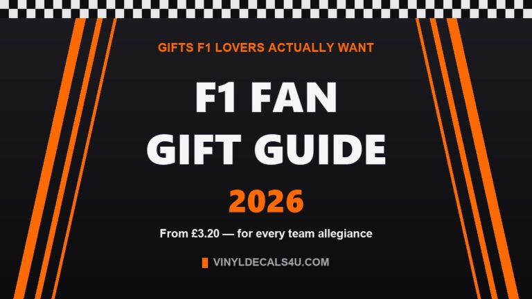 F1 Fan Gift Guide 2026 banner with checkered flag
